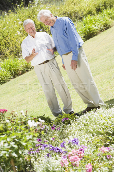 Senior men standing in garden Stock photo © monkey_business