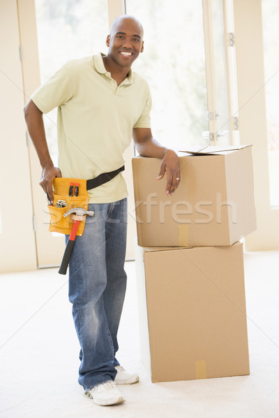 男子 工具 帶 常設 箱 商業照片 © monkey_business