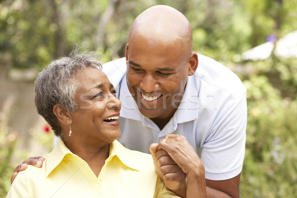 Senior vrouw volwassen zoon gelukkig portret Stockfoto © monkey_business