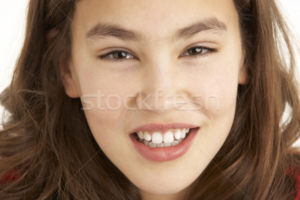 Studio portret fată faţă fericit Imagine de stoc © monkey_business