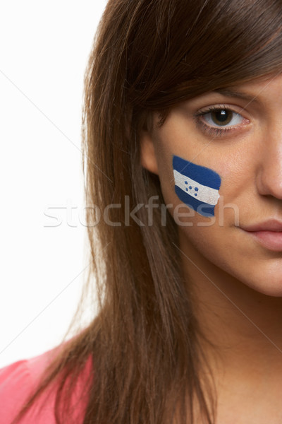 Genç kadın spor fan bayrak boyalı Stok fotoğraf © monkey_business