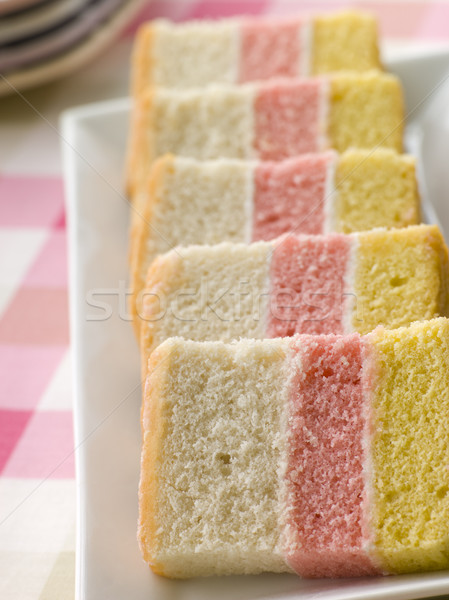 Szeletek angyal torta tányér étel desszert Stock fotó © monkey_business