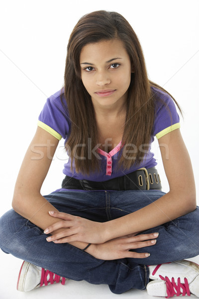 Studio portret tienermeisje meisje kleur tiener Stockfoto © monkey_business
