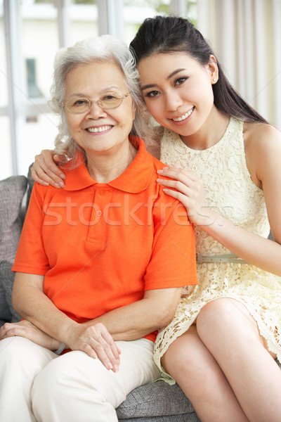 Portrait Of Chinese Mother With Adult Daughter Relaxing At Home Stock photo © monkey_business