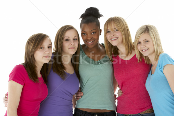 Foto stock: Grupo · retrato · jóvenes · adolescente