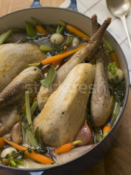 Pot Roasted Guinea Fowl with Spring Vegetables Stock photo © monkey_business