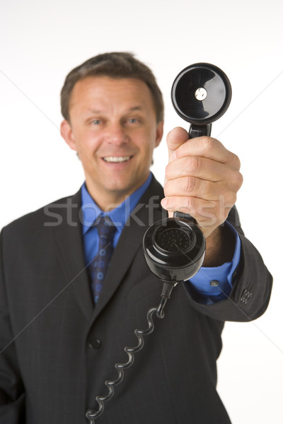 Сток-фото: бизнесмен · телефон · человека · костюм · связи