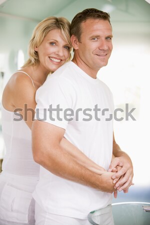 Stock photo: Young Couple Getting Ready In Bathroom
