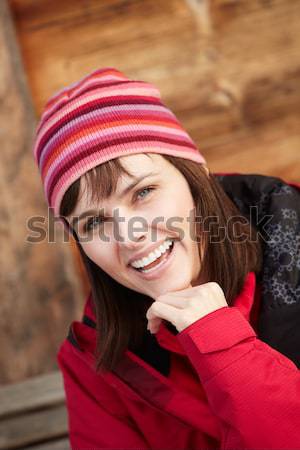 Fashionable Teenage Girl Wearing Cap And Knitwear In Studio In F Stock photo © monkey_business