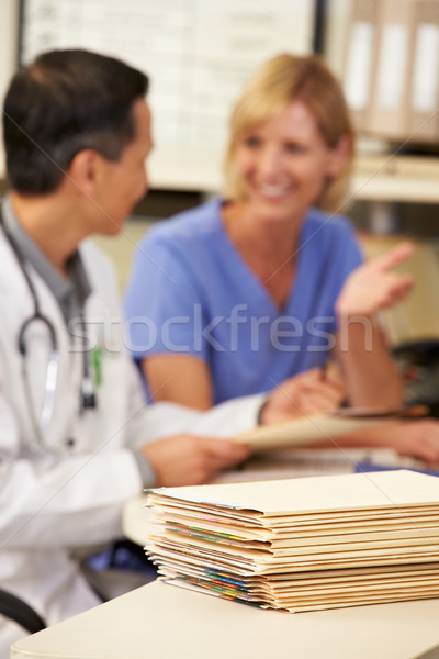 Patient Records On Desk At Nurses Station Stock photo © monkey_business