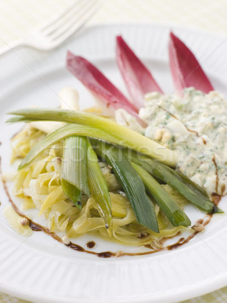 Leeks Vinaigrette with Sauce Gribiche Stock photo © monkey_business