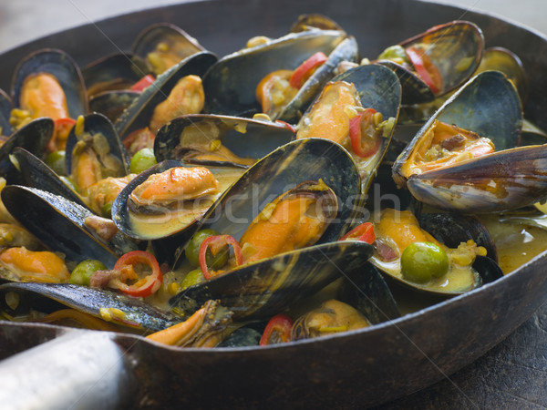 Mussels Cooked Bangladeshi Rezala Style Stock photo © monkey_business