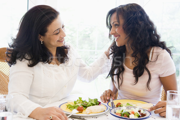 商業照片: 兩個女人 · 享受 · 餐 · 一起 · 女子 · 家庭