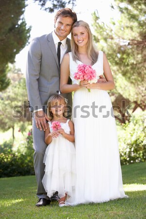 Bride And Groom With Bridesmaid At Wedding Stock photo © monkey_business