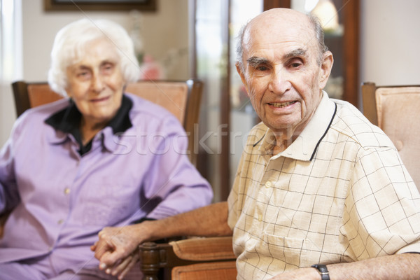[[stock_photo]]: Couple · de · personnes · âgées · détente · couple · portrait · Homme · souriant