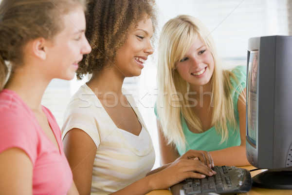 Teenage Girls Using Desktop Computer Stock photo © monkey_business