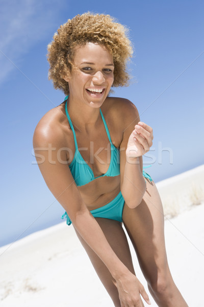 Fiatal nő visel bikini tengerpart nő női Stock fotó © monkey_business