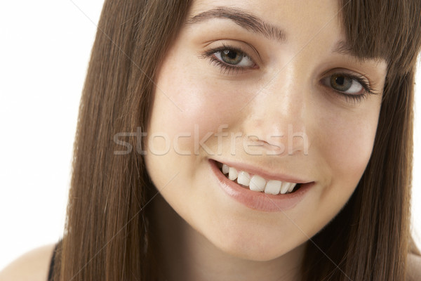 [[stock_photo]]: Studio · portrait · adolescente · blanche · femme · couleur