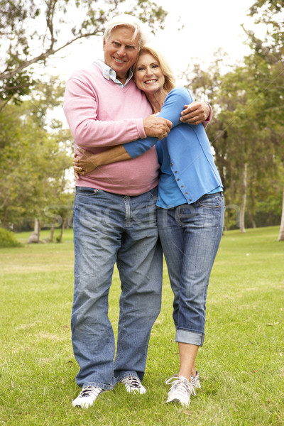 Pareja de ancianos caminando parque hombre feliz Pareja Foto stock © monkey_business