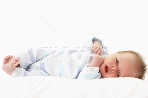 嬰兒 鋪設 毛巾 男孩 工作室 商業照片 © monkey_business