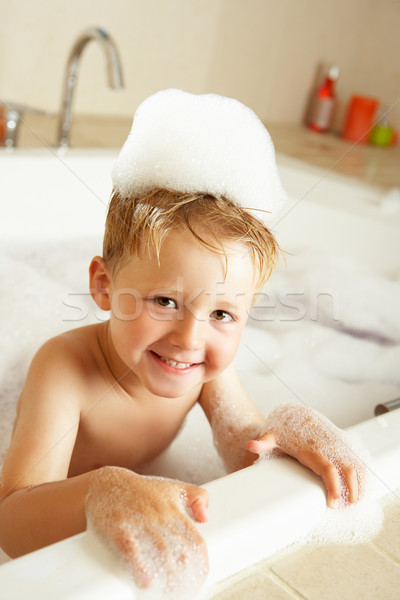 Junge spielen Bad Wasser Kinder glücklich Stock foto © monkey_business