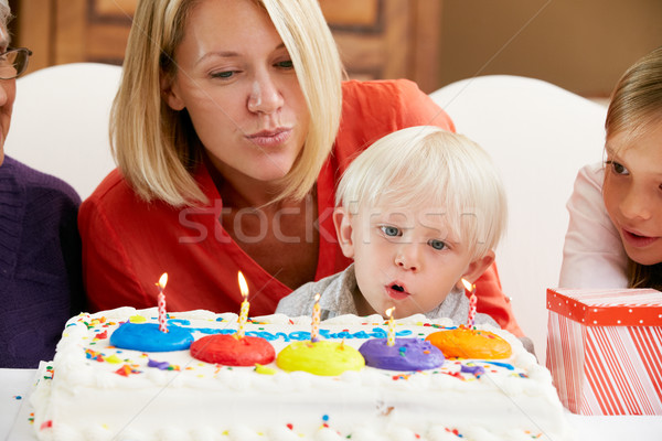 家族 祝う 歳の誕生日 祖母 女性 少女 ストックフォト © monkey_business