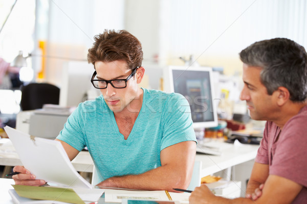 Két férfi megbeszélés kreatív iroda üzlet számítógép Stock fotó © monkey_business