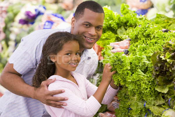 Stockfoto: Vader · dochter · kopen · supermarkt · meisje