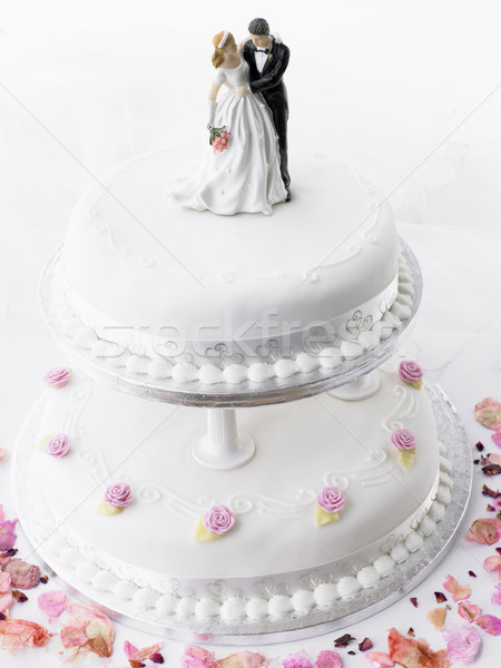 Wedding cake sposa lo sposo amore rosa torta Foto d'archivio © monkey_business