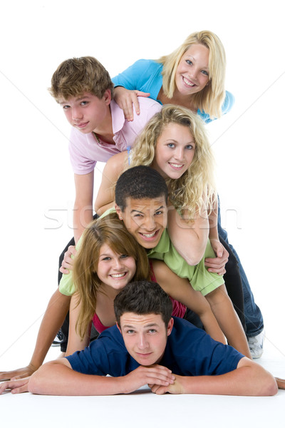 Adolescentes superior uno otro amigos grupo Foto stock © monkey_business