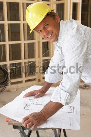 Architekt Studium Pläne neues Zuhause home arbeiten Stock foto © monkey_business