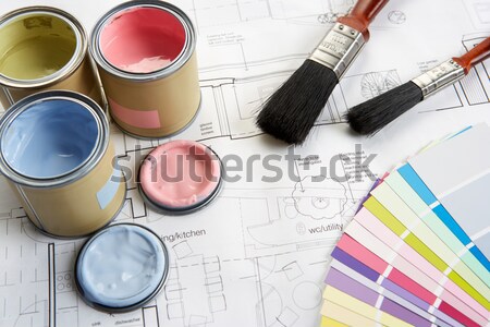 Foto stock: Ferramentas · materiais · projeto · casa · pintar · pintura