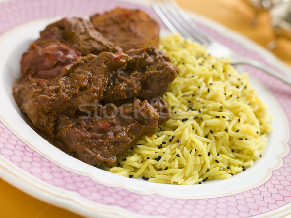 Meat Vindaloo with Pilau Rice Stock photo © monkey_business