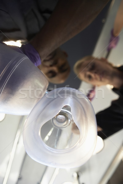 Foto d'archivio: Personale · prospettiva · ossigeno · campo · infermiera