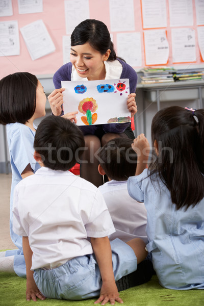 Leraar tonen schilderij studenten chinese school Stockfoto © monkey_business