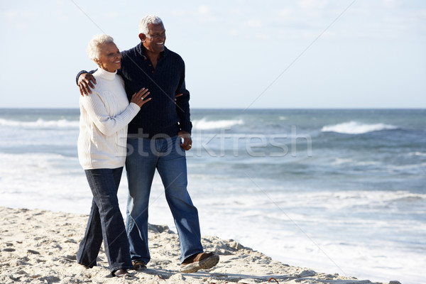 Stockfoto: Lopen · strand · samen · vrouw · vrouwen