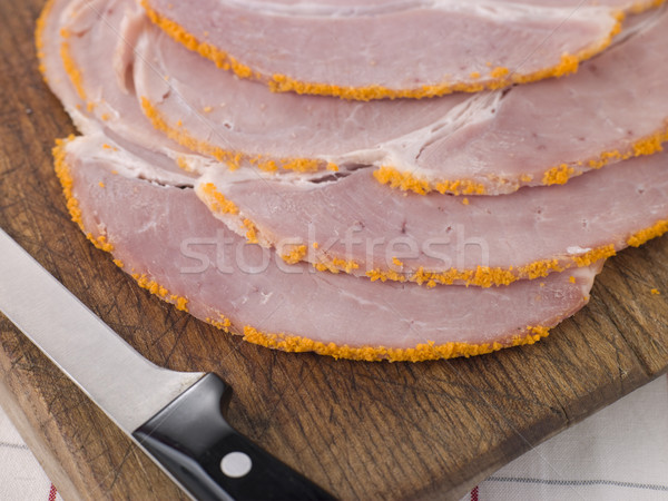 Slices of Boiled Breadcrumbed Ham Stock photo © monkey_business