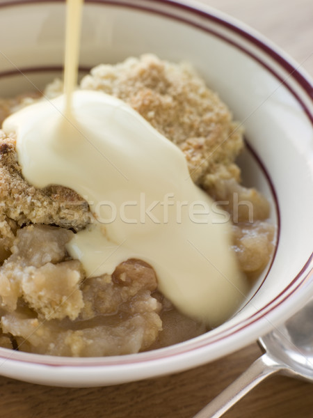 Photo stock: Bol · pomme · crème · alimentaire · cuisson · dessert