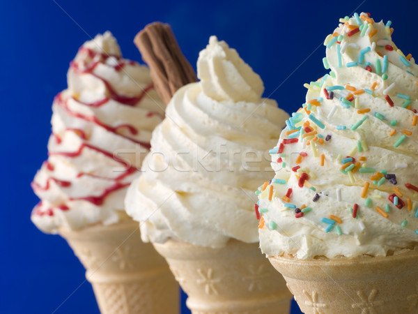 Whipped Ice Cream Cones with Three Different Toppings Stock photo © monkey_business