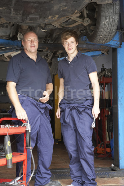 Mechanic and apprentice working on car Stock photo © monkey_business