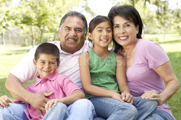 Grands-parents parc petits enfants fille homme jardin [[stock_photo]] © monkey_business