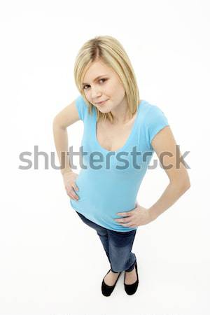 Stock foto: Junge · Mädchen · stehen · Studio · Kinder · glücklich · Kind