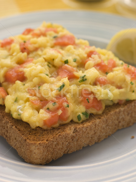 Scrambled Egg and Smoked Salmon on Brown Toast Stock photo © monkey_business