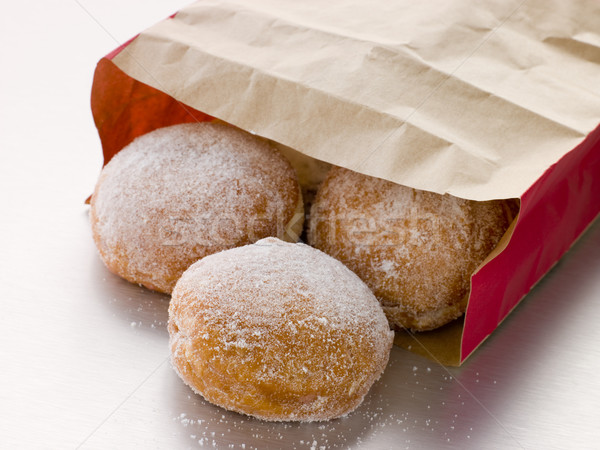 Bag Of Raspberry Jam Doughnuts Stock photo © monkey_business