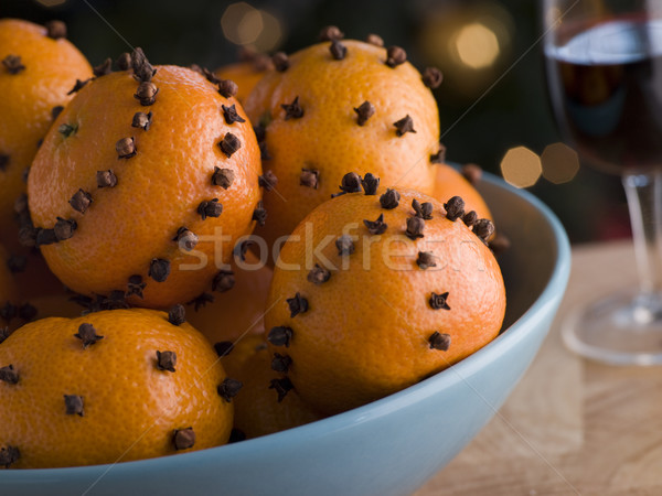 Bowl of Clove Studded Satsumas Stock photo © monkey_business
