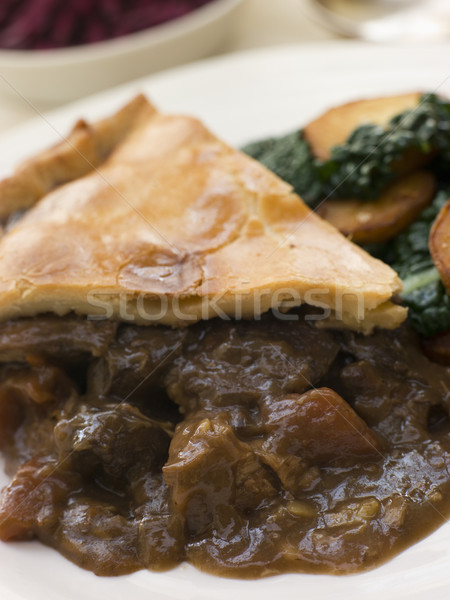 Game Pie with Fried Curly Kale and Potatoes Stock photo © monkey_business