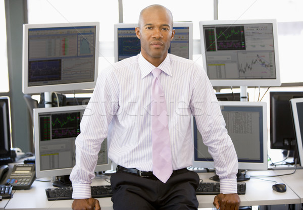 Portrait Of Stock Trader In Front Of Computer Monitors Stock photo © monkey_business