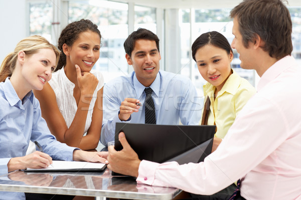 Vegyes csoport üzleti megbeszélés üzlet nők megbeszélés Stock fotó © monkey_business