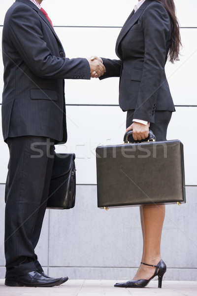 Photo stock: Image · réunion · d'affaires · à · l'extérieur · bureau · modernes · femme