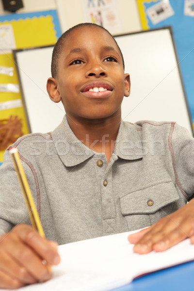男子生徒 勉強 教室 幸せ 学生 デスク ストックフォト © monkey_business